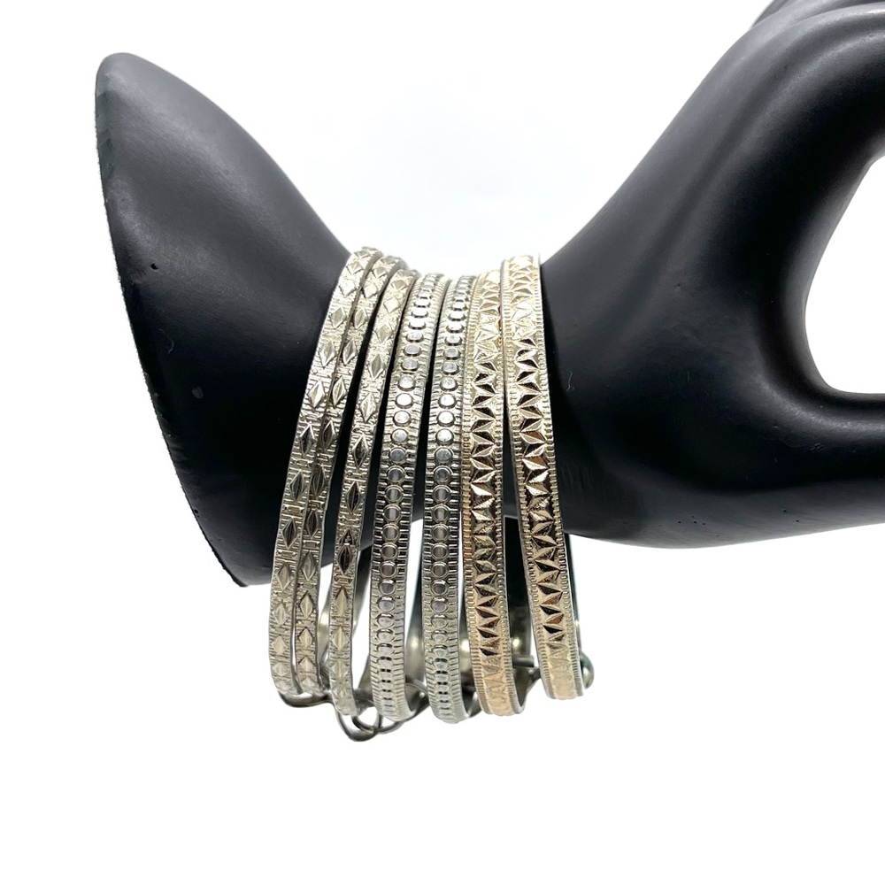 Multiple Bangles Bracelets Gold & Silver Tone